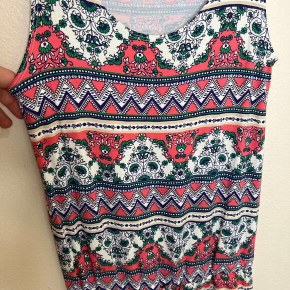 Michael Lauren Pink Blue Printed Romper XS - Picture 3 of 9